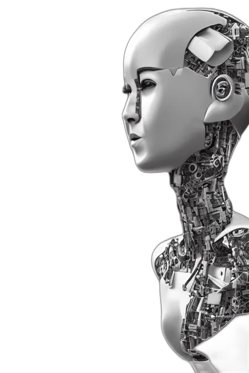 robot, cyberpunk, 3d render, concept art transparent PNG cut-out