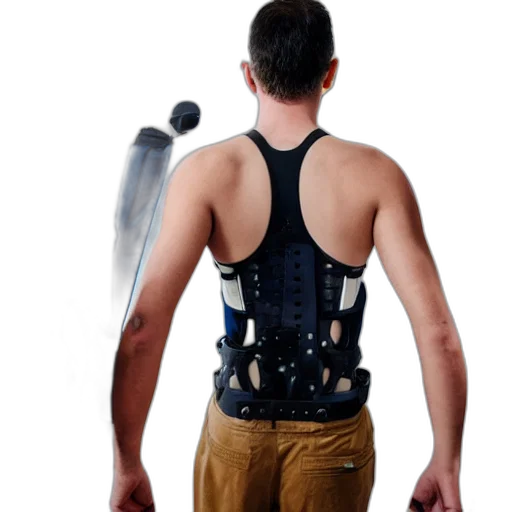cyberpunk, muscular, fitting, exoskeleton transparent PNG cut-out