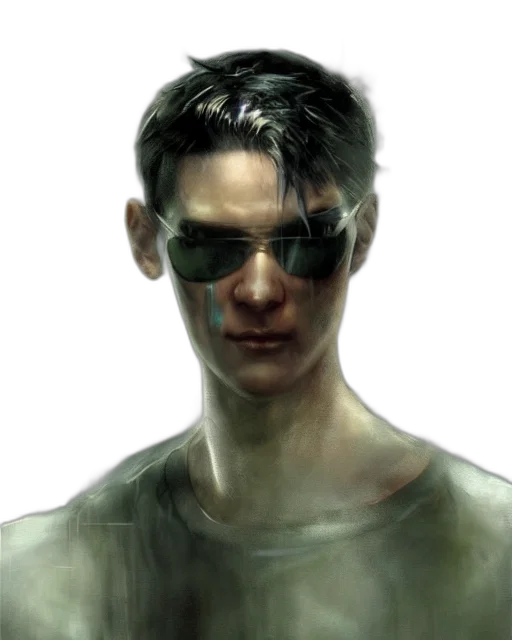 face, mask, robot, cyberpunk transparent PNG cut-out