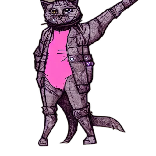 staff, jacket, animal, cyberpunk transparent PNG cut-out