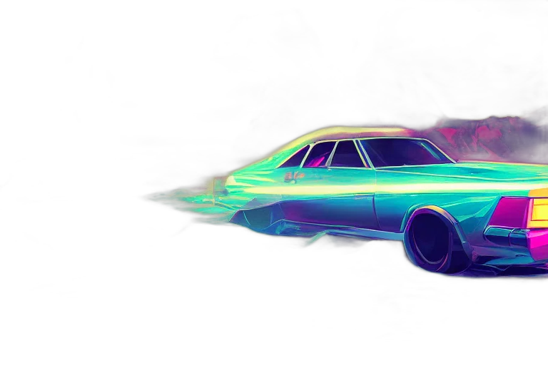 car, weapon, concept art, vaporwave transparent PNG cut-out