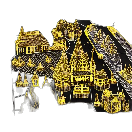 concept art, 3d render, golden, exquisite transparent PNG cut-out