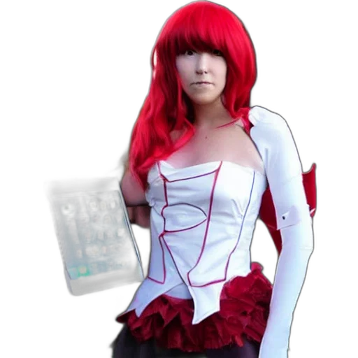 dress, 3d render, anime, red transparent PNG cut-out