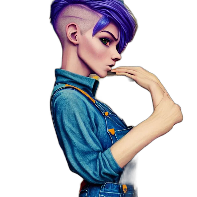 jacket, face, staff, hair transparent PNG cut-out