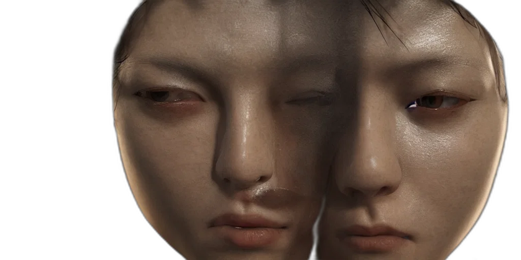 mask, face, 3d render, photorealistic transparent PNG cut-out