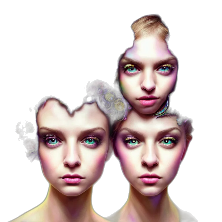 face, mask, crown, photorealistic transparent PNG cut-out
