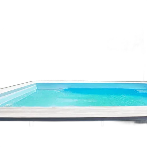 3d render, swimming, pool, floating transparent PNG cut-out