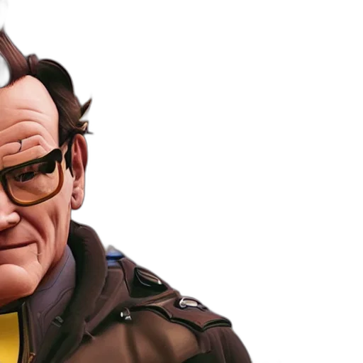 jacket, face, staff, 3d render transparent PNG cut-out