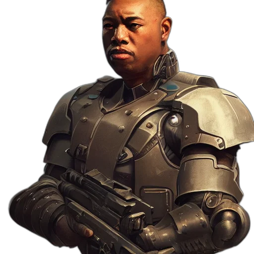 robot, face, weapon, staff transparent PNG cut-out