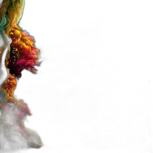 dragon, mask, hair, flower transparent PNG cut-out