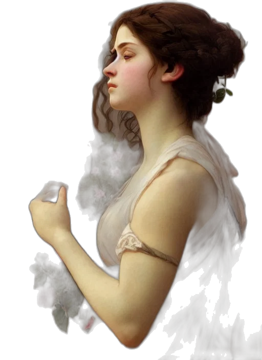 dress, jewelry, face, photorealistic transparent PNG cut-out