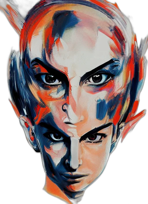 mask, face, comic book art, watercolor transparent PNG cut-out