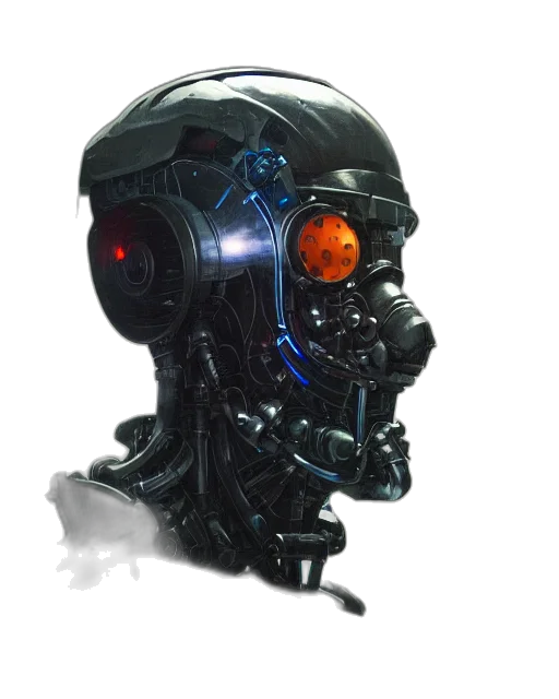 robot, mask, face, cyberpunk transparent PNG cut-out