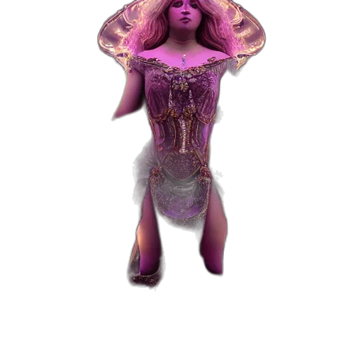 dress, creature, staff, jewelry transparent PNG cut-out