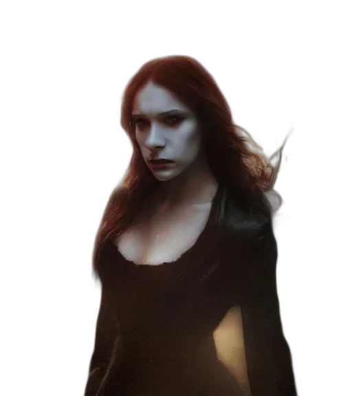 dress, creature, face, staff transparent PNG cut-out