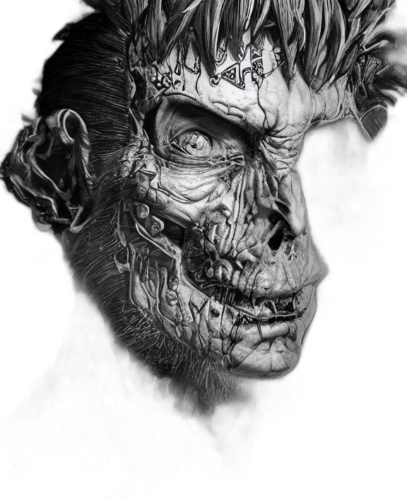 face, mask, creature, crown transparent PNG cut-out