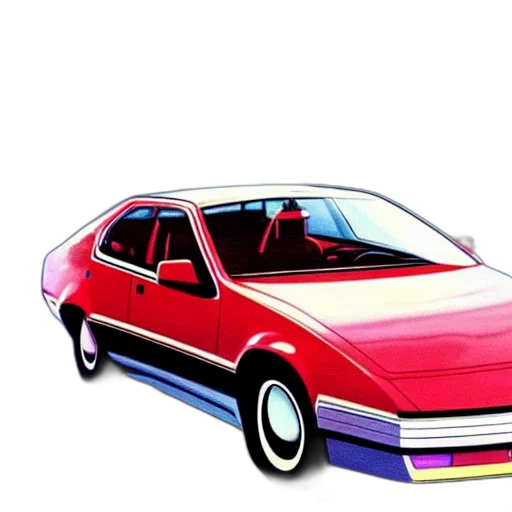 car, vaporwave, concept art, photorealistic transparent PNG cut-out