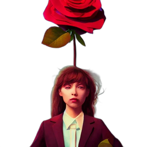 umbrella, flower, staff, face transparent PNG cut-out