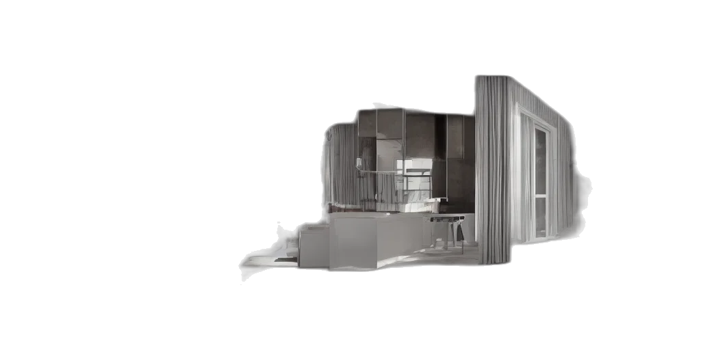 furniture, robot, building, 3d render transparent PNG cut-out