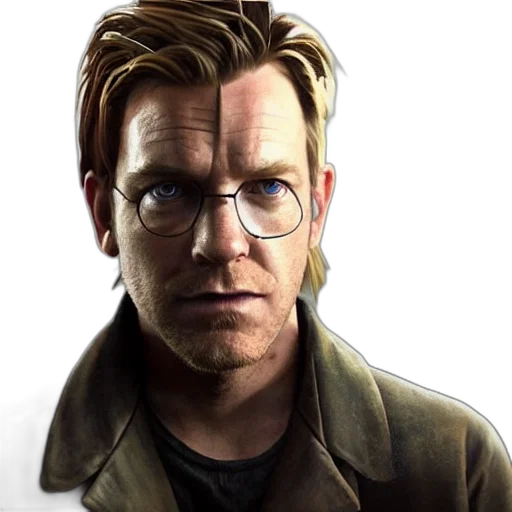 face, jacket, staff, weapon transparent PNG cut-out