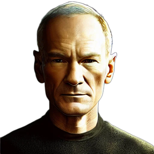 face, robot, staff, photorealistic transparent PNG cut-out