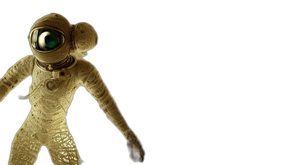 robot, creature, mask, staff transparent PNG cut-out