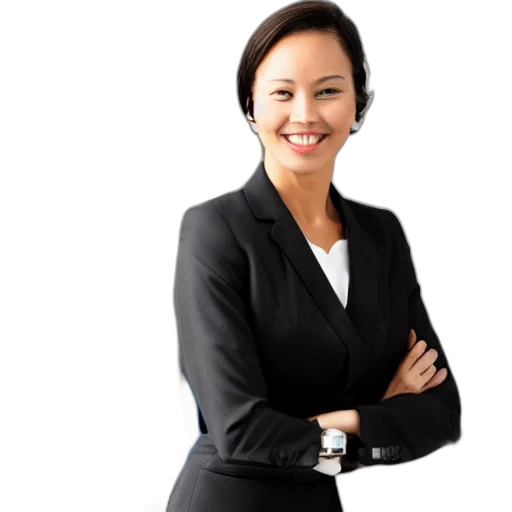 staff, jacket, face, woman transparent PNG cut-out
