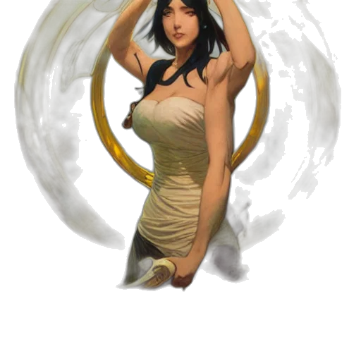 dress, staff, mask, fantasy art transparent PNG cut-out