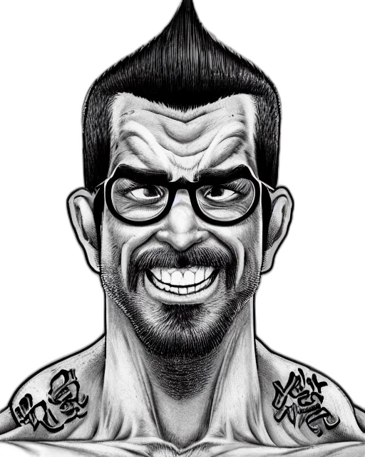 face, cartoon, comic book art, pencil sketch transparent PNG cut-out