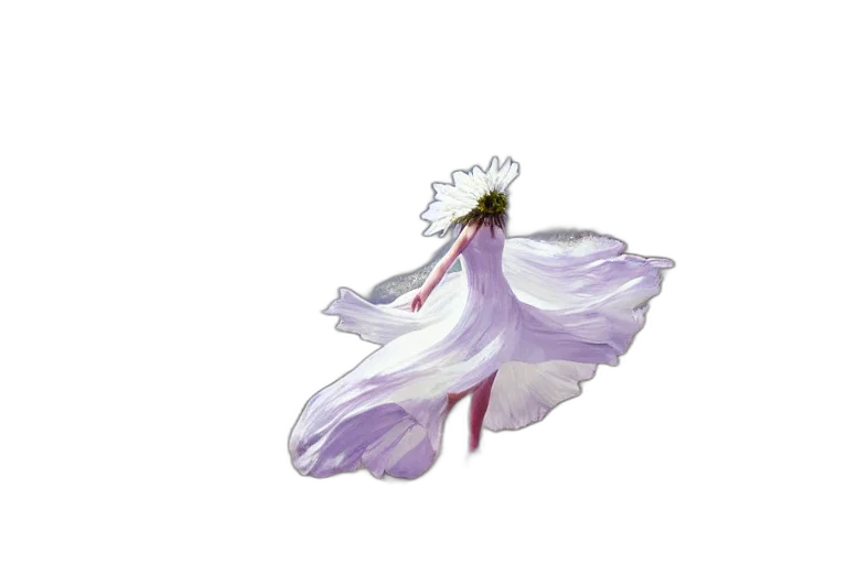 dress, flower, crown, staff transparent PNG cut-out
