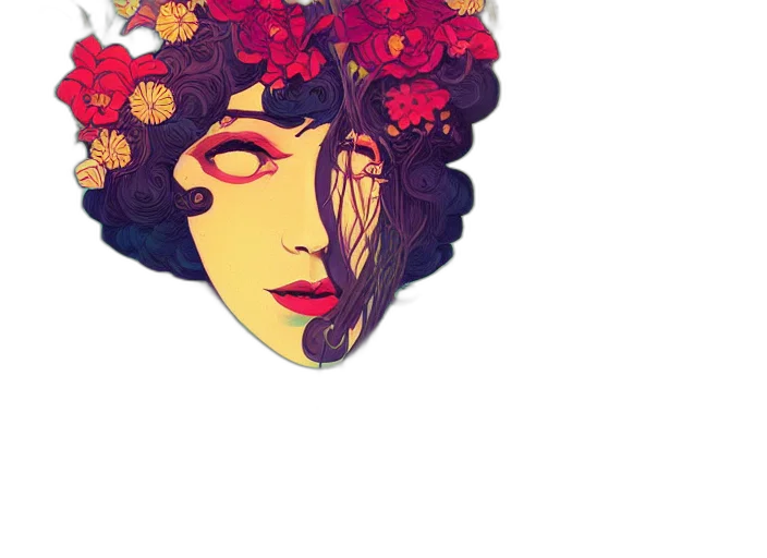 flower, crown, face, pixel art transparent PNG cut-out