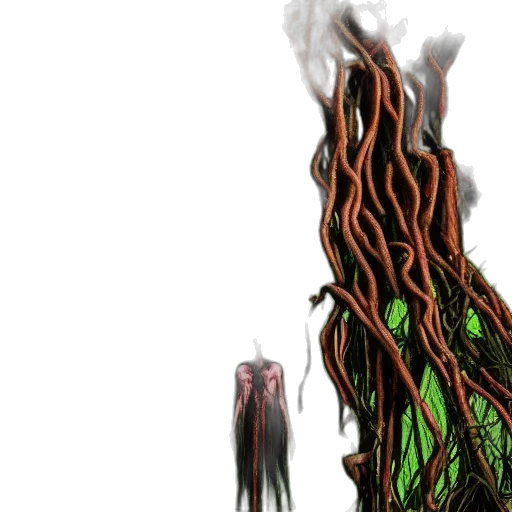 hair, creature, tree, staff transparent PNG cut-out