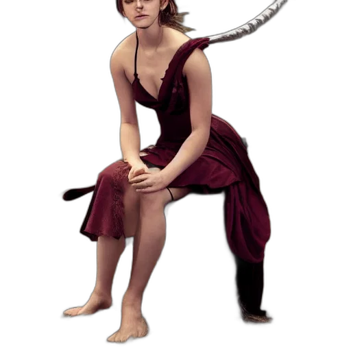 dress, staff, sword, creature transparent PNG cut-out