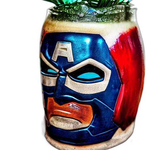mask, bottle, crown, comic book art transparent PNG cut-out