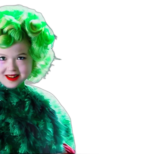 hair, creature, green, cinematic transparent PNG cut-out