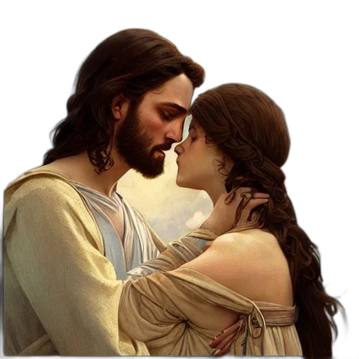 photorealistic, concept art, fantasy art, jesus transparent PNG cut-out