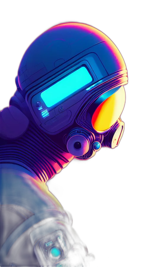 robot, mask, face, weapon transparent PNG cut-out