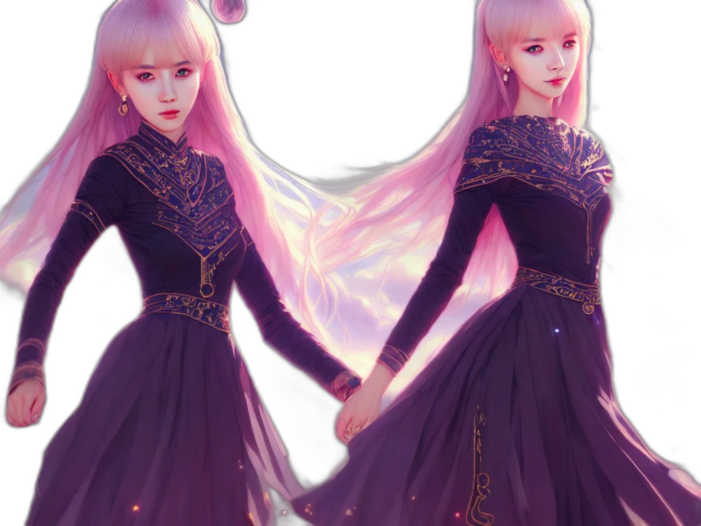 dress, concept art, fantasy art, anime transparent PNG cut-out