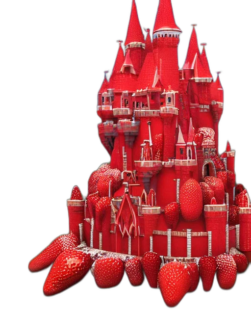 crown, food, 3d render, red transparent PNG cut-out