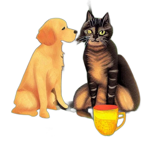 animal, staff, pixel art, watercolor transparent PNG cut-out