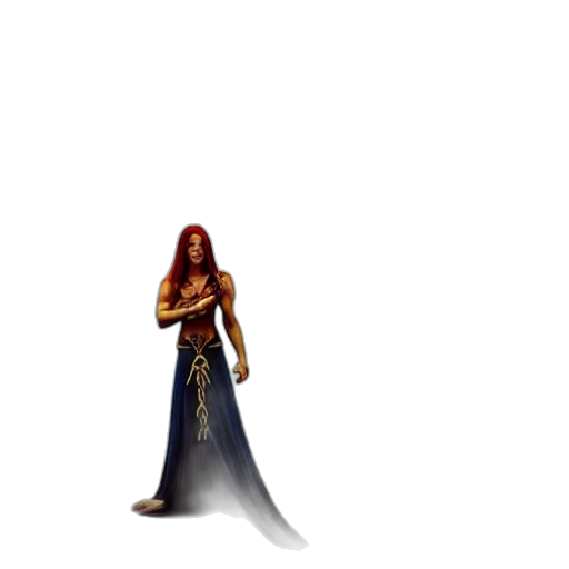dress, staff, sword, jewelry transparent PNG cut-out