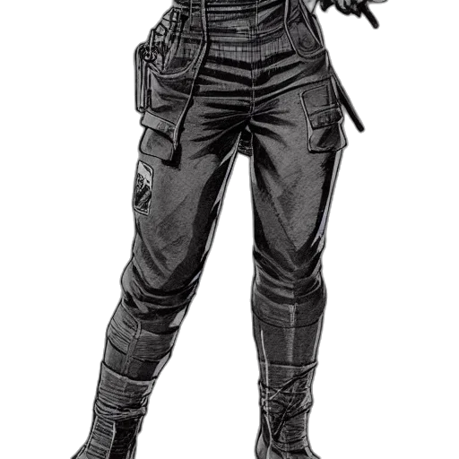 jacket, weapon, staff, comic book art transparent PNG cut-out