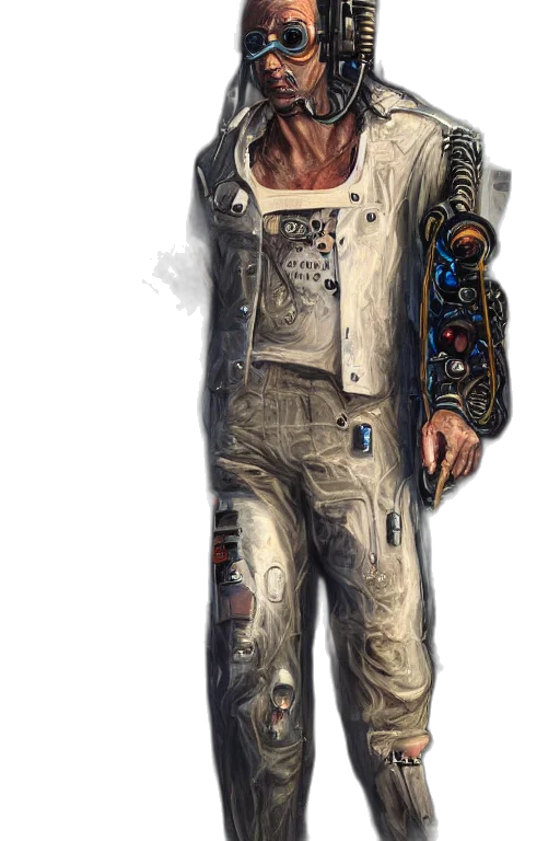 jacket, robot, staff, face transparent PNG cut-out