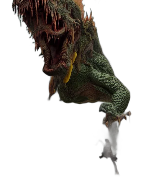 dragon, creature, animal, staff transparent PNG cut-out