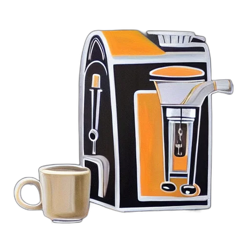 robot, painting, demon, espresso transparent PNG cut-out