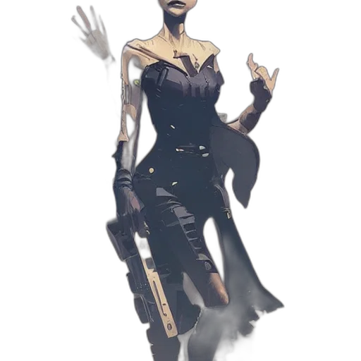 dress, weapon, staff, concept art transparent PNG cut-out