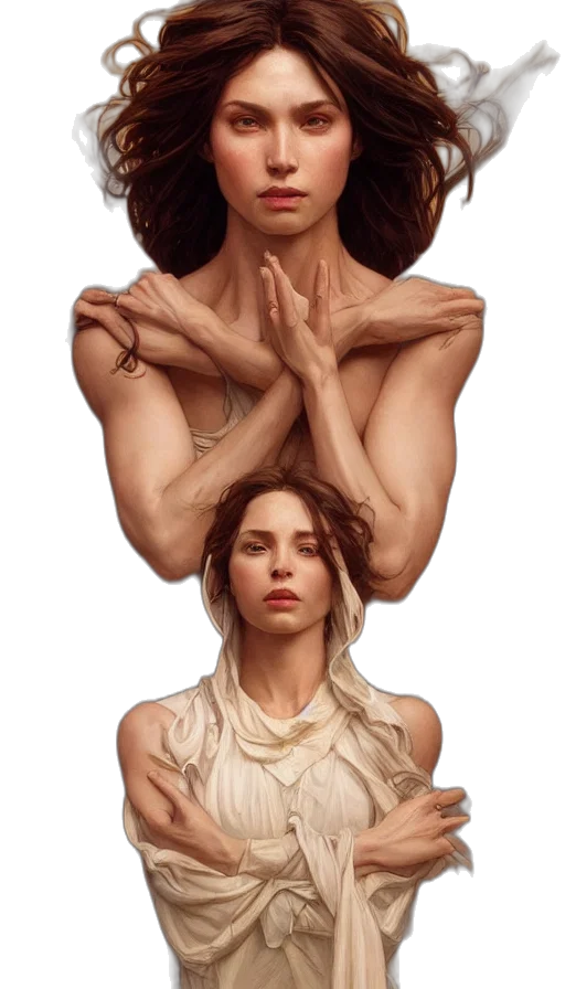 hair, face, crown, concept art transparent PNG cut-out