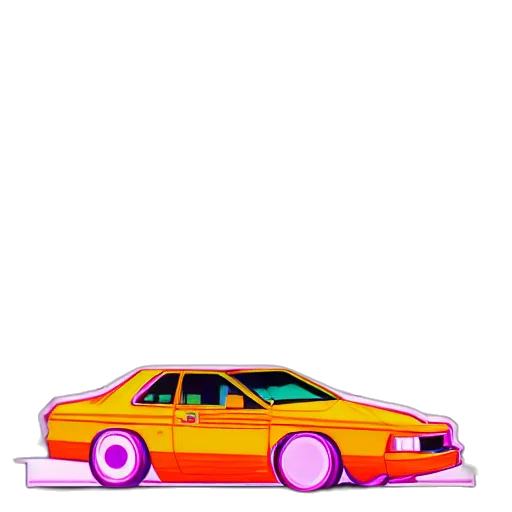 car, animal, weapon, vaporwave transparent PNG cut-out