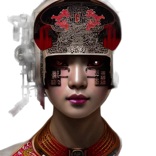 robot, face, mask, crown transparent PNG cut-out