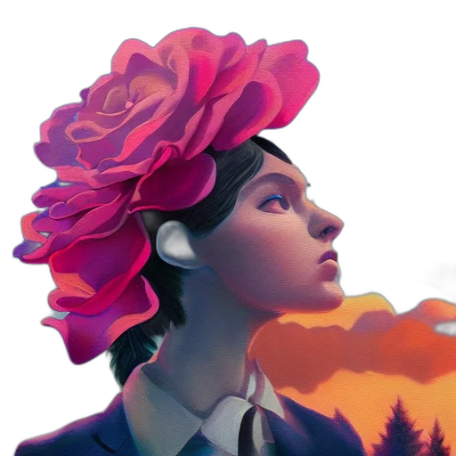 crown, face, hat, flower transparent PNG cut-out